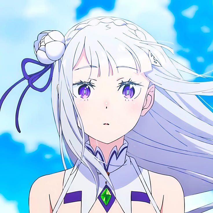 Emilia - a half-elf candidate for the Royal Selection who Subaru comes to protect